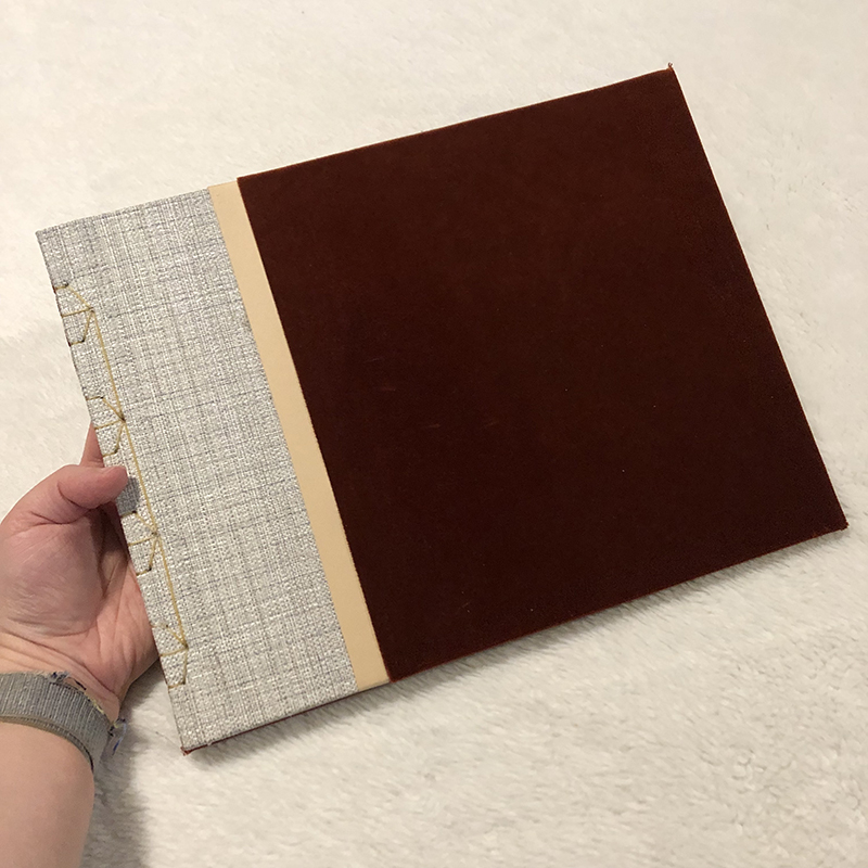 Stabbound Linen & Velvet Charcoal