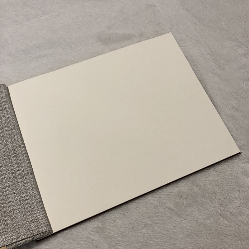 Stabbound Linen & Velvet Charcoal Artbook - open