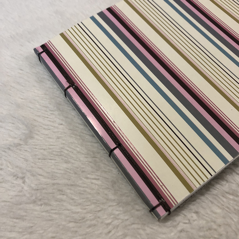 Stabbound Striped Sketchbook - stitching method