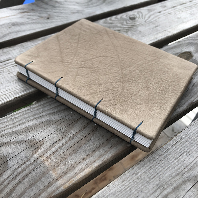 Coptic stitch Tan Leather Sketchbook - back