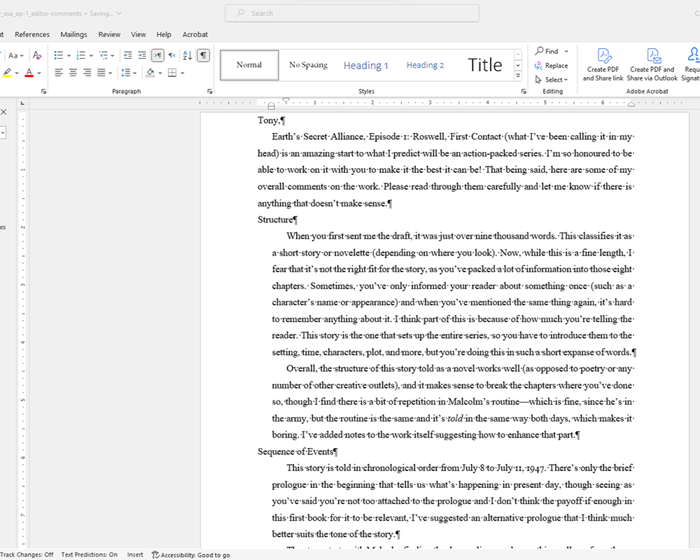 Editorial assessment report example 3