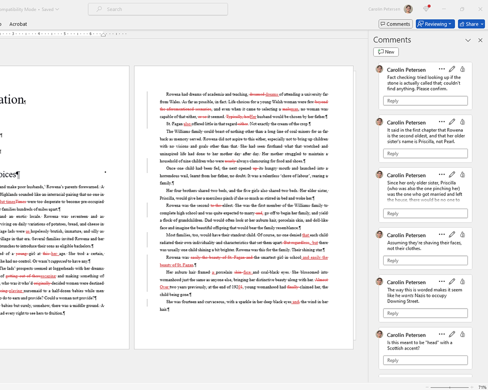 Copyediting - in-text comments
