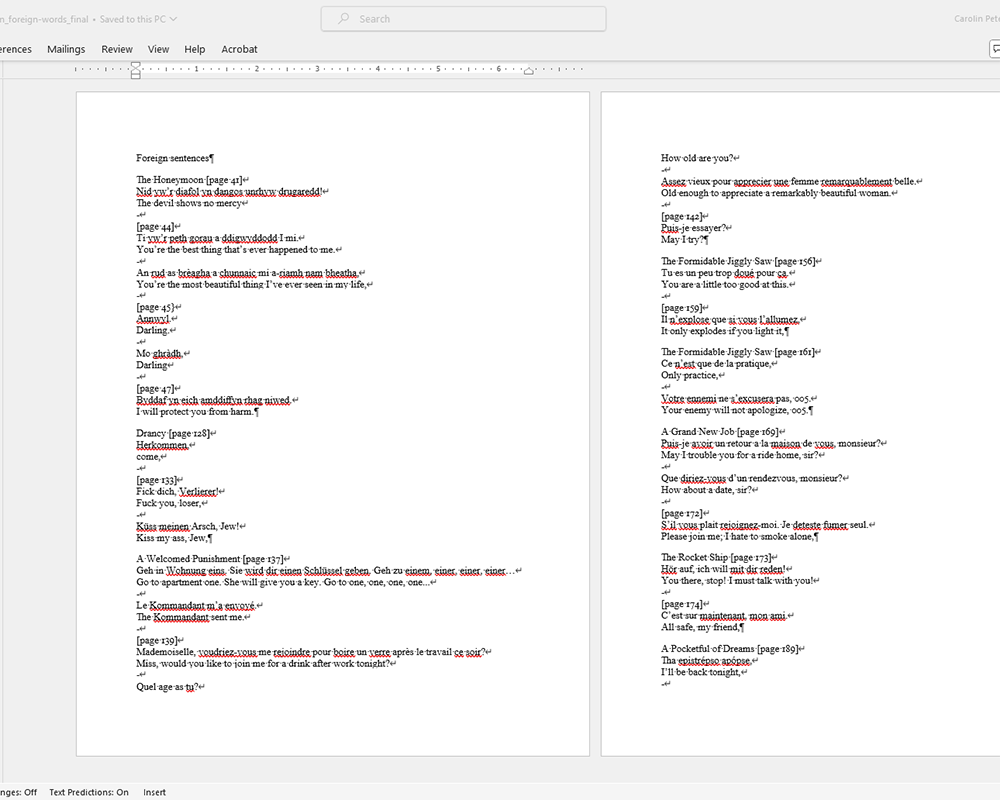 Copyediting additional document example