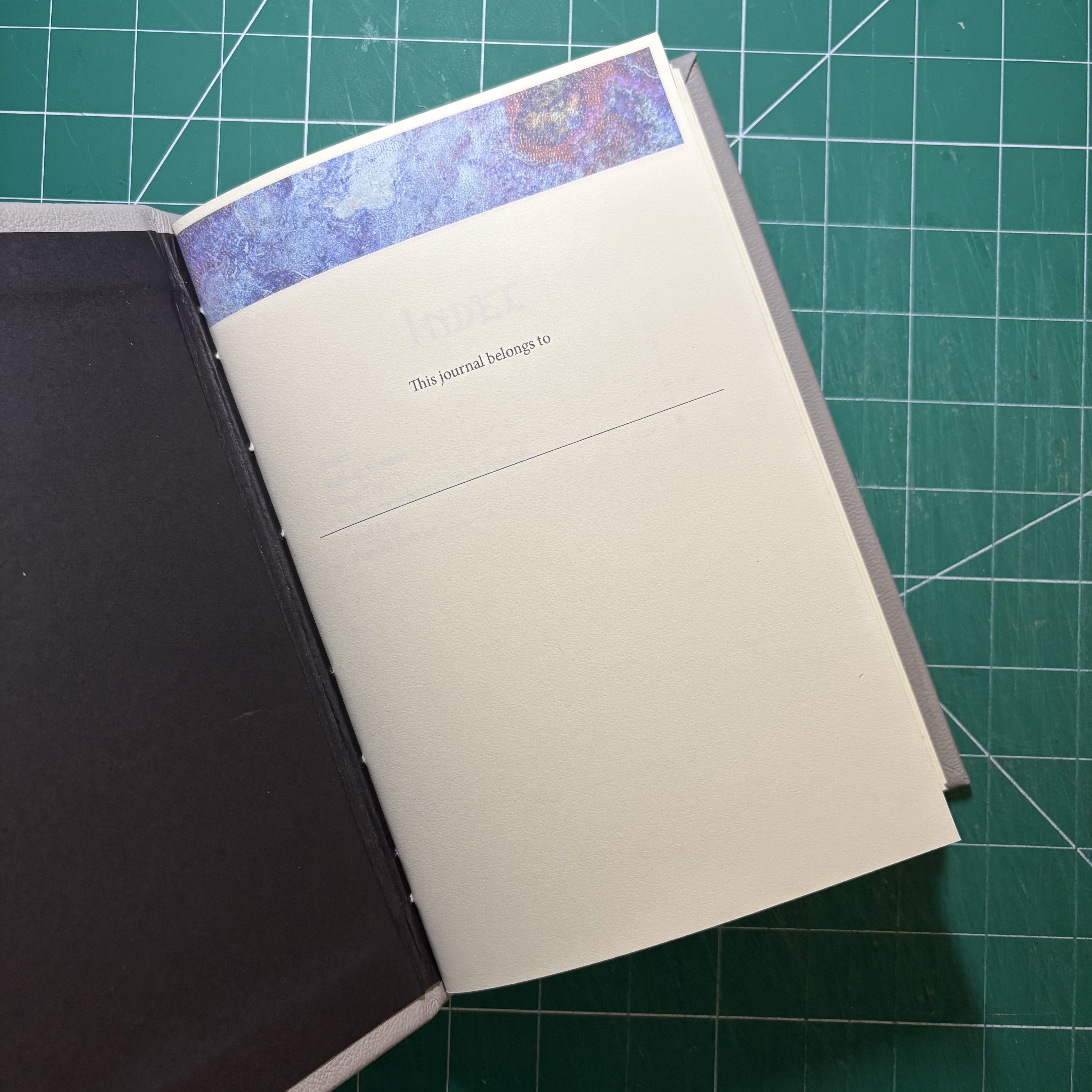 French Link Grey Leather Food Review Journal - open