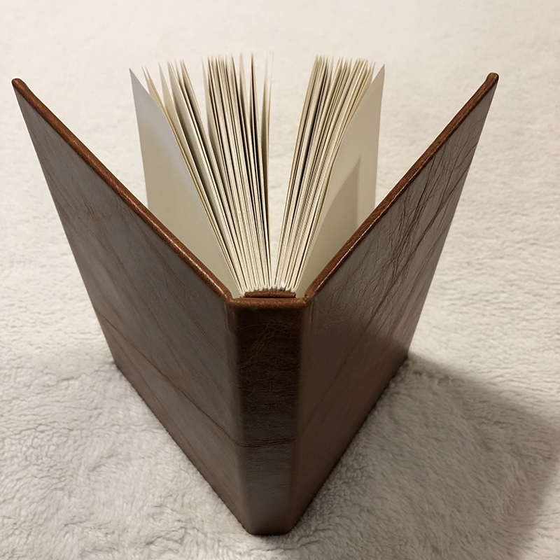 Casebound Brown Leather Gratitude Journal - spine
