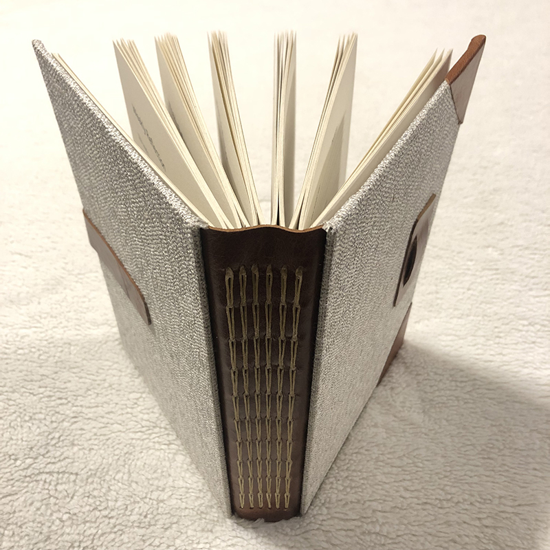 Chainstitch Brown Leather Gratitude Journal - spine