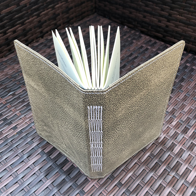 Chainstitch Pebbled Leather Gratitude Journal - spine
