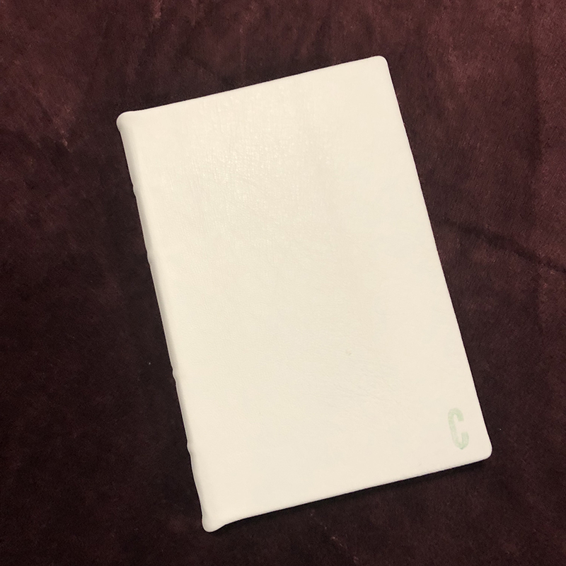 Leatherbound White Leather Reflection Journal - spine