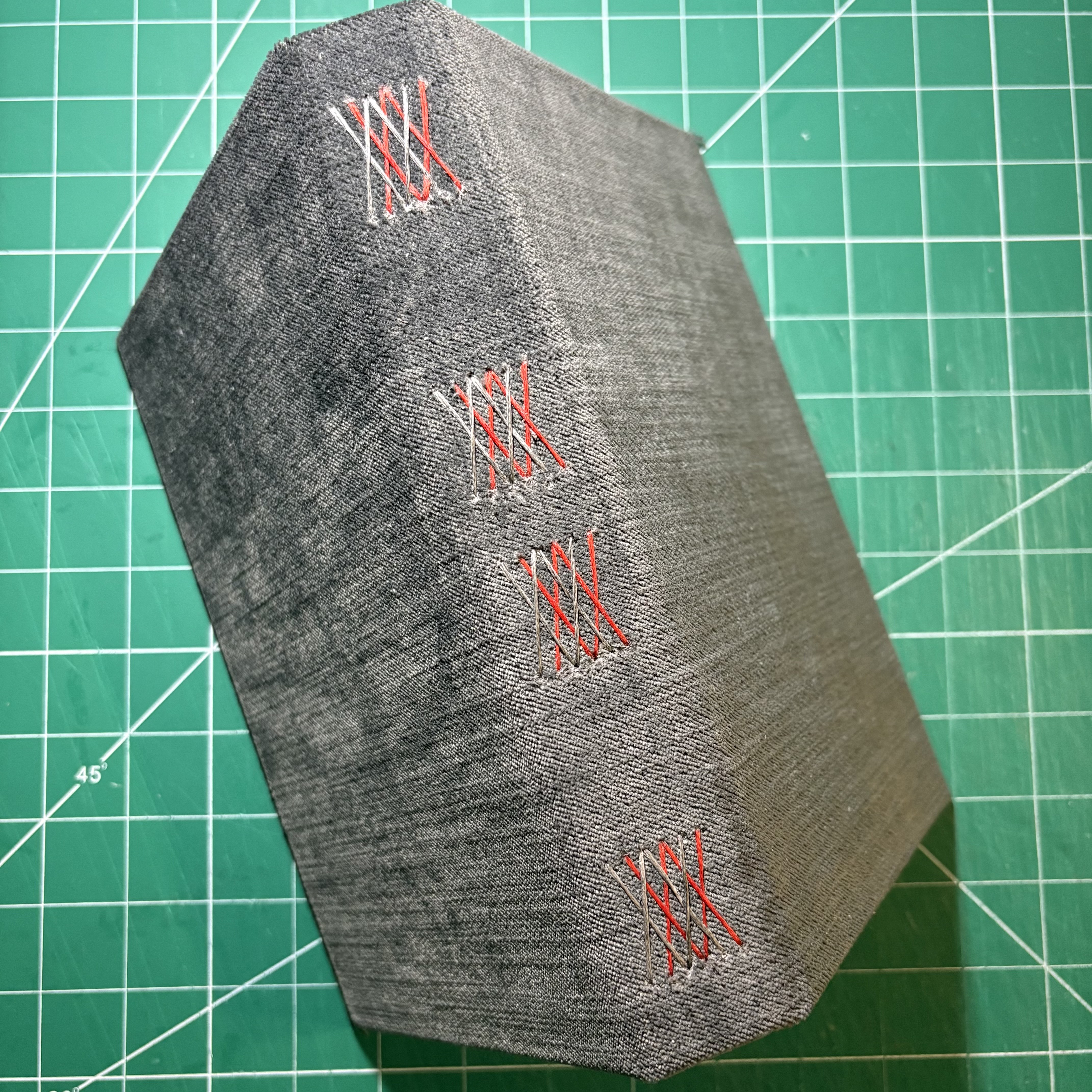 Cross-stitch Charcoal Podcast Journal - button