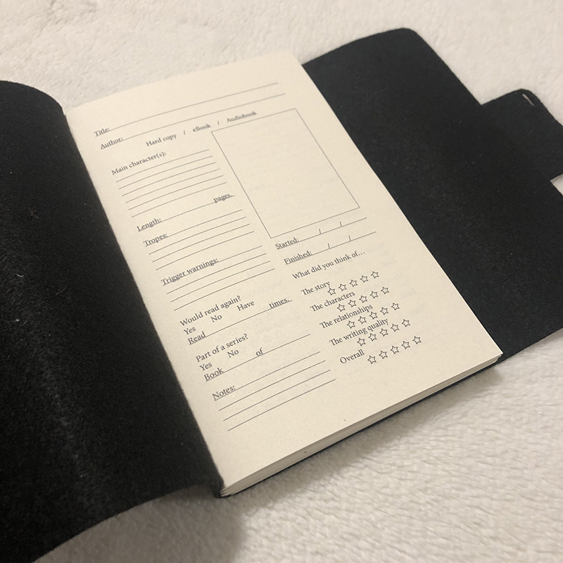 Longstitch Faux Leather Reading Journal - open