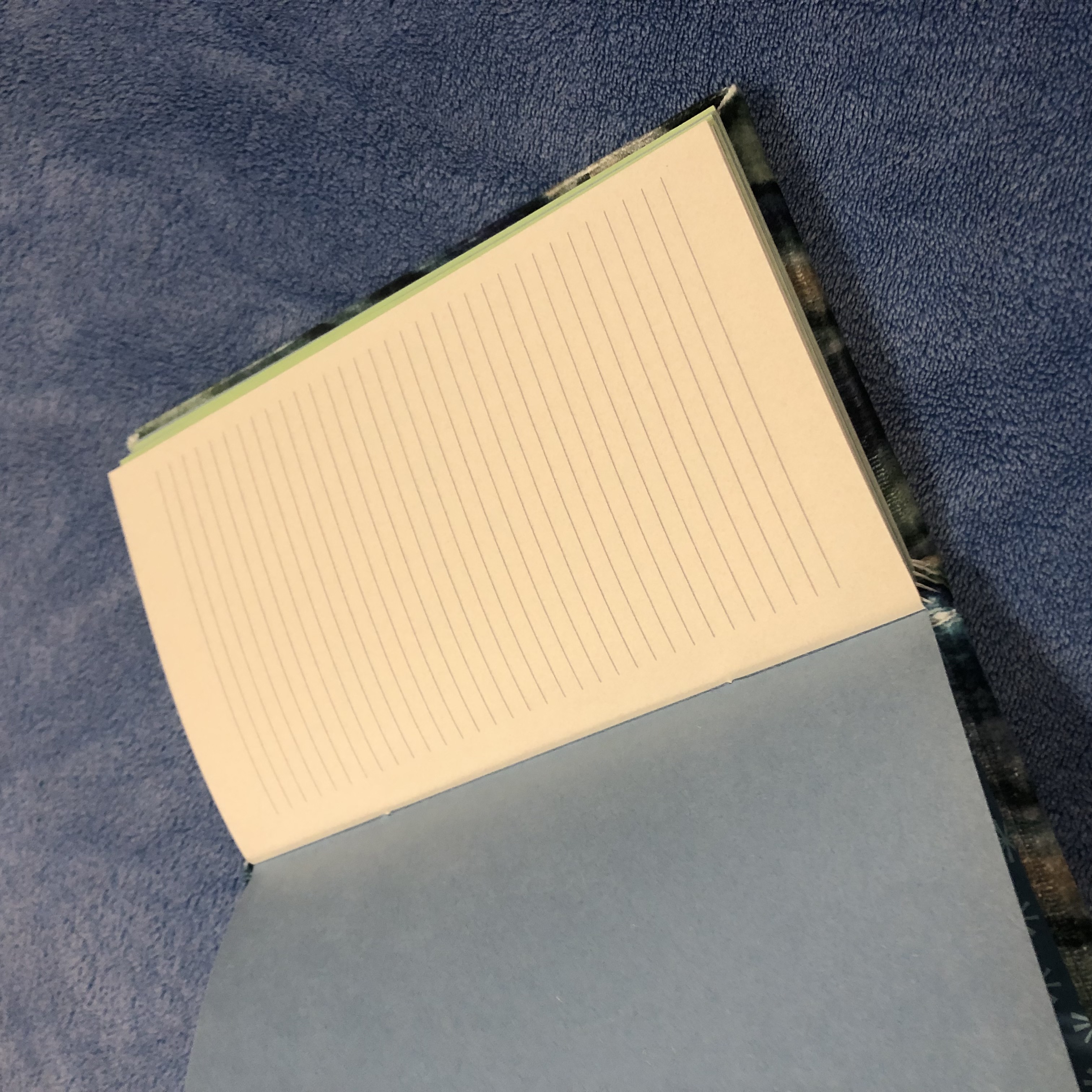 Buttonhole Blue-Green Notebook - open