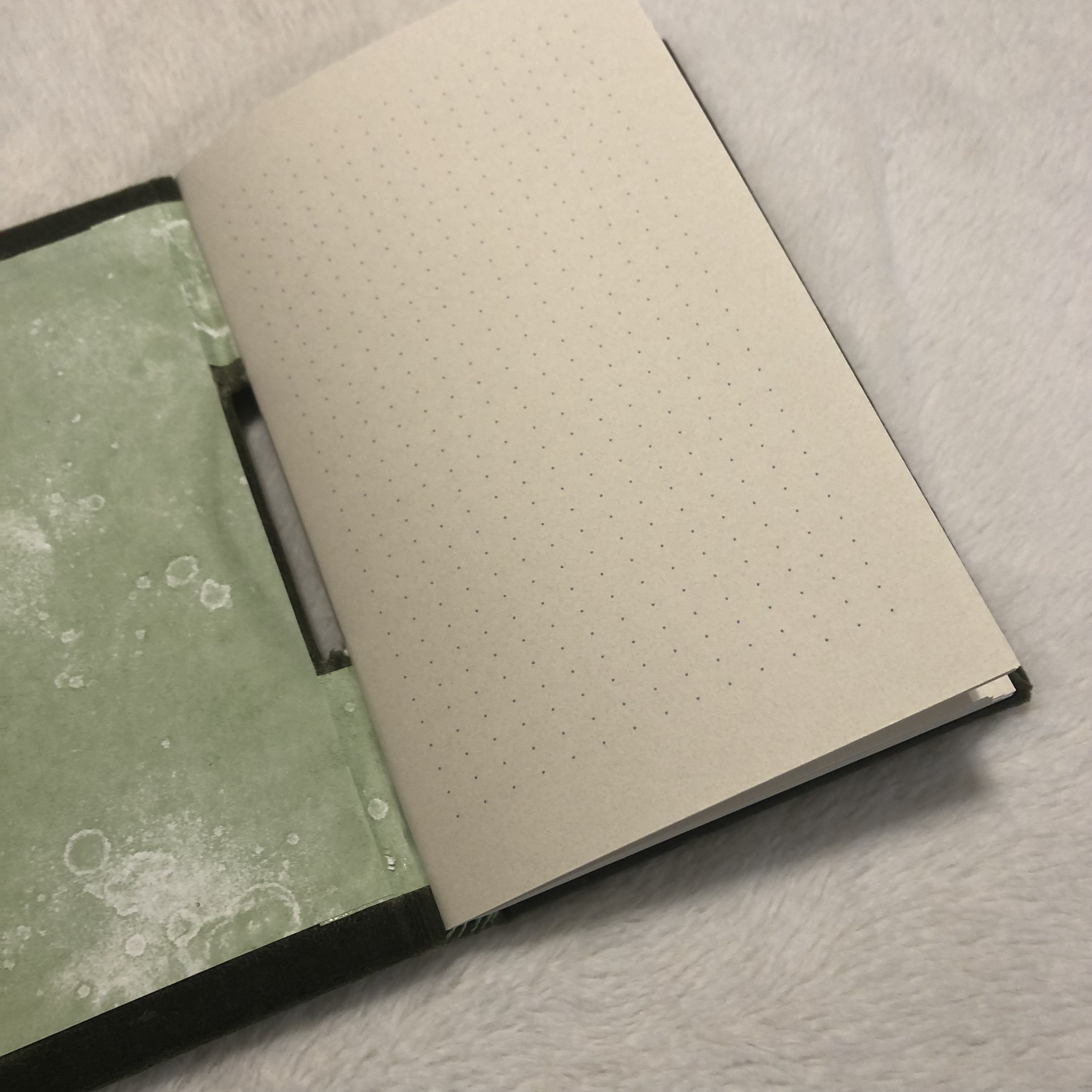 Buttonhole Olive Green Notebook - open
