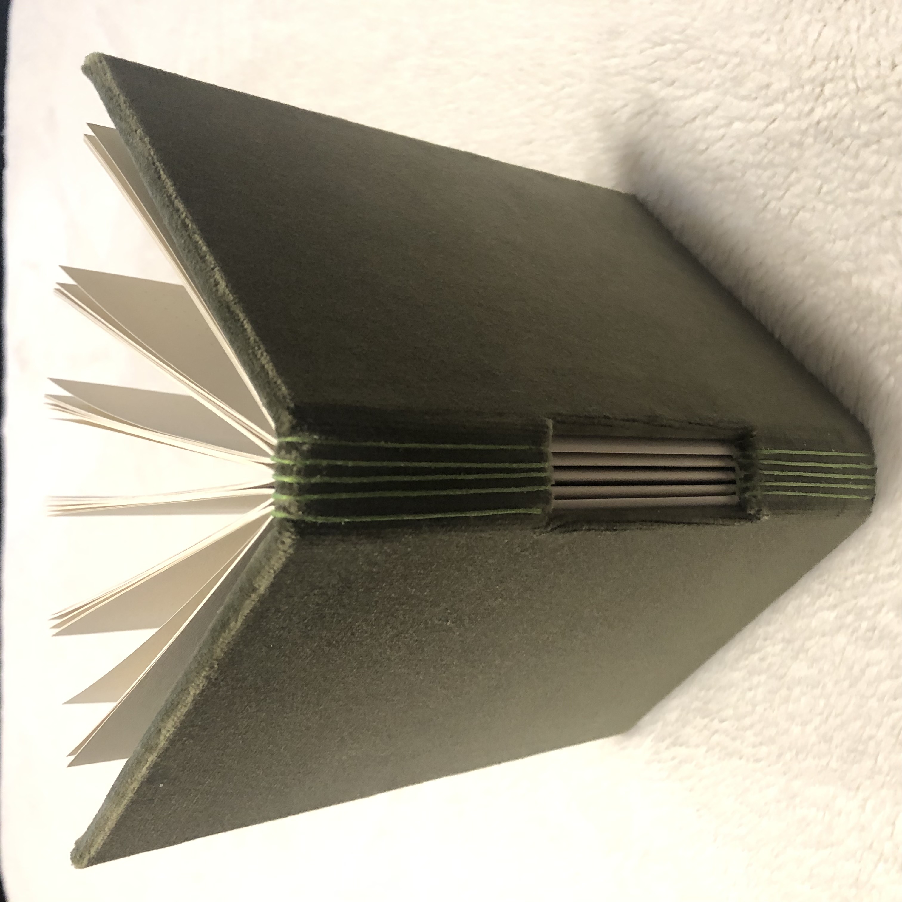 Buttonhole Olive Green Notebook - spine