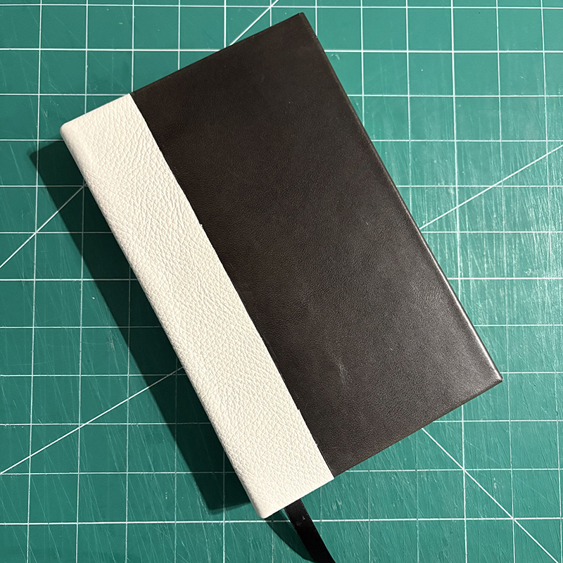 Casebound Black & White Leather Notebook