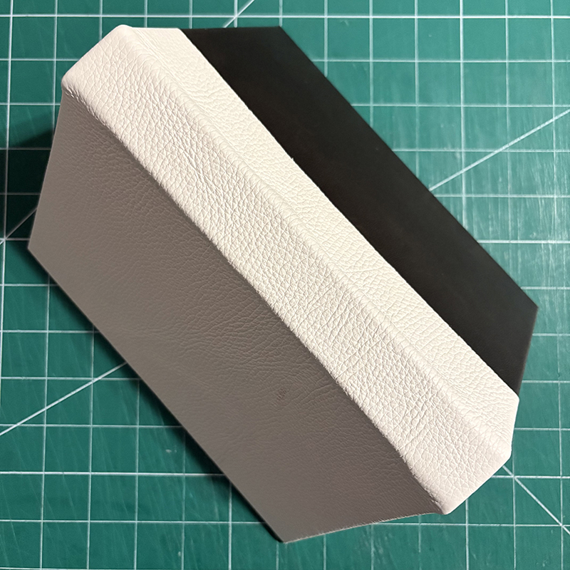 Casebound Black & White Leather Notebook - spine