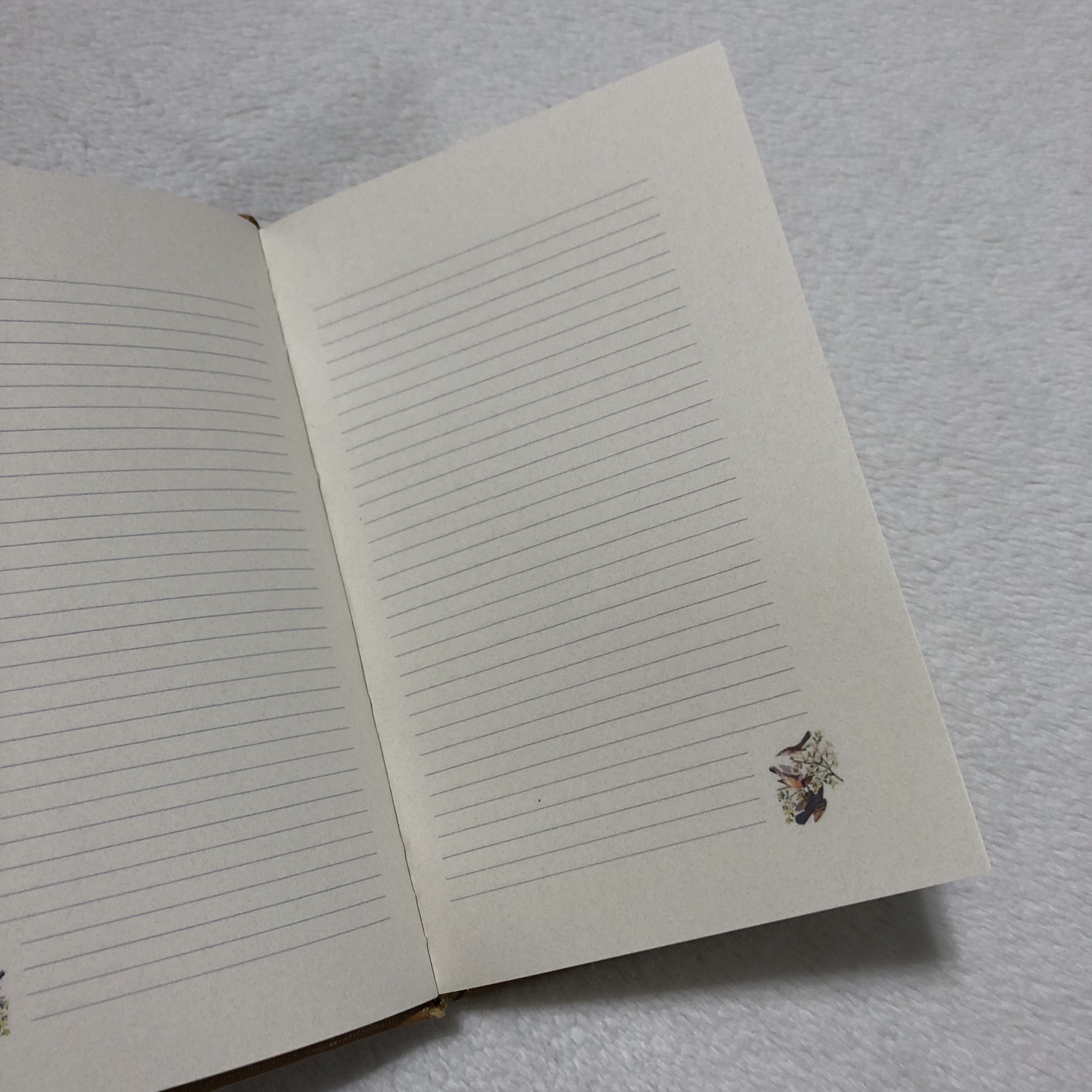 Leatherbound Caramel Birds Notebook - open