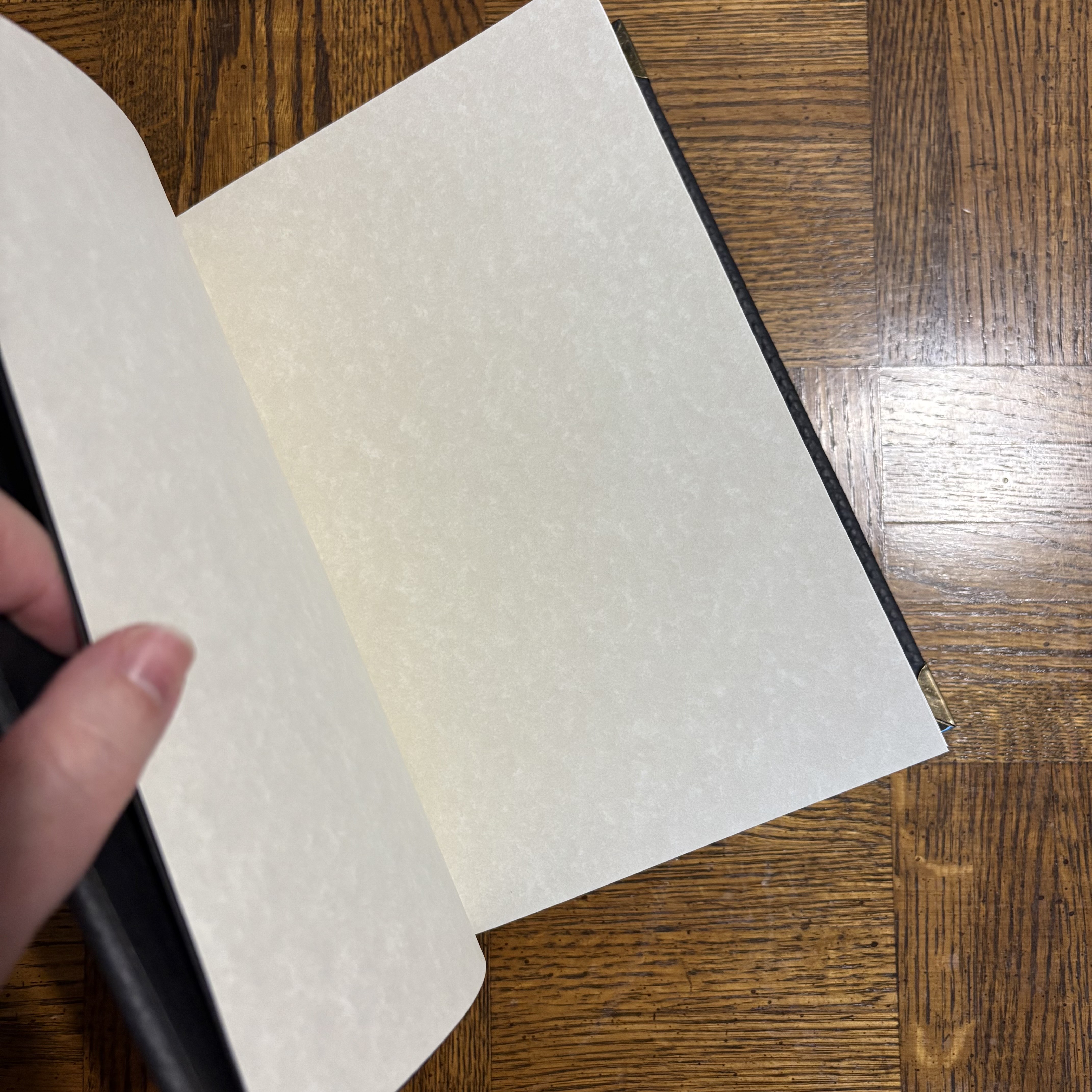 Casebound TMR Black Leather Notebook - open