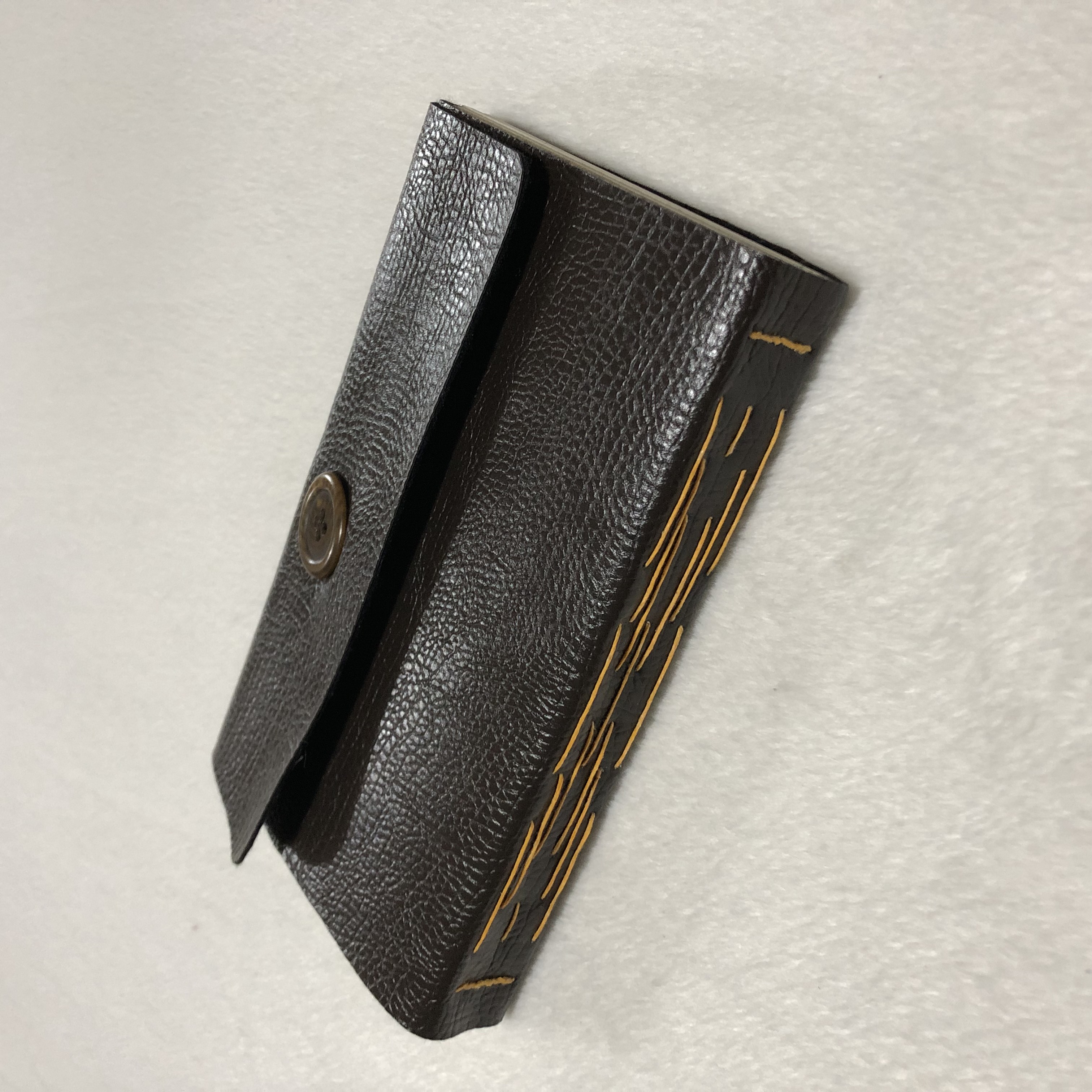 Longstitch Faux Leather Wrap Notebook - button