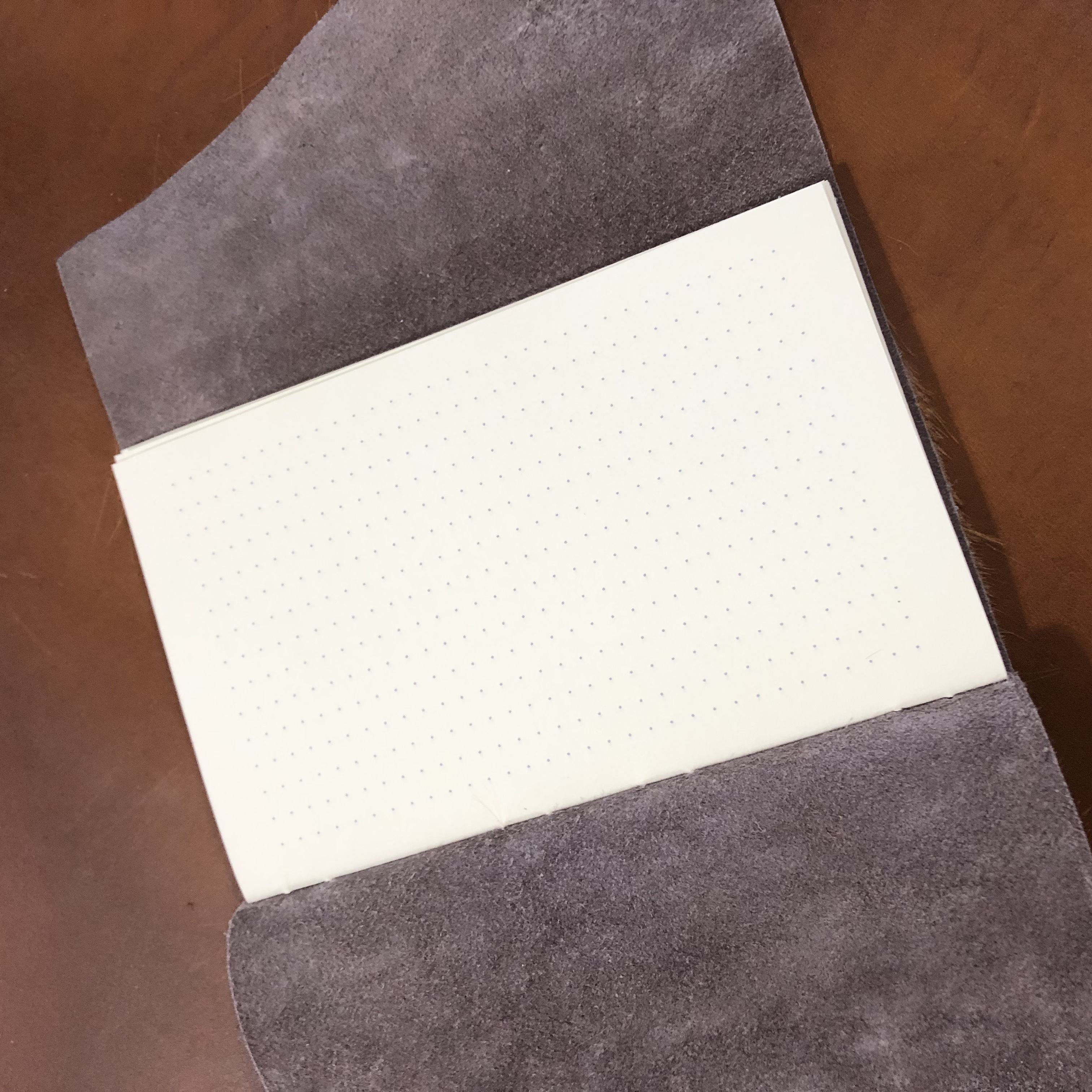 Longstitch Cowhide Notebook - open