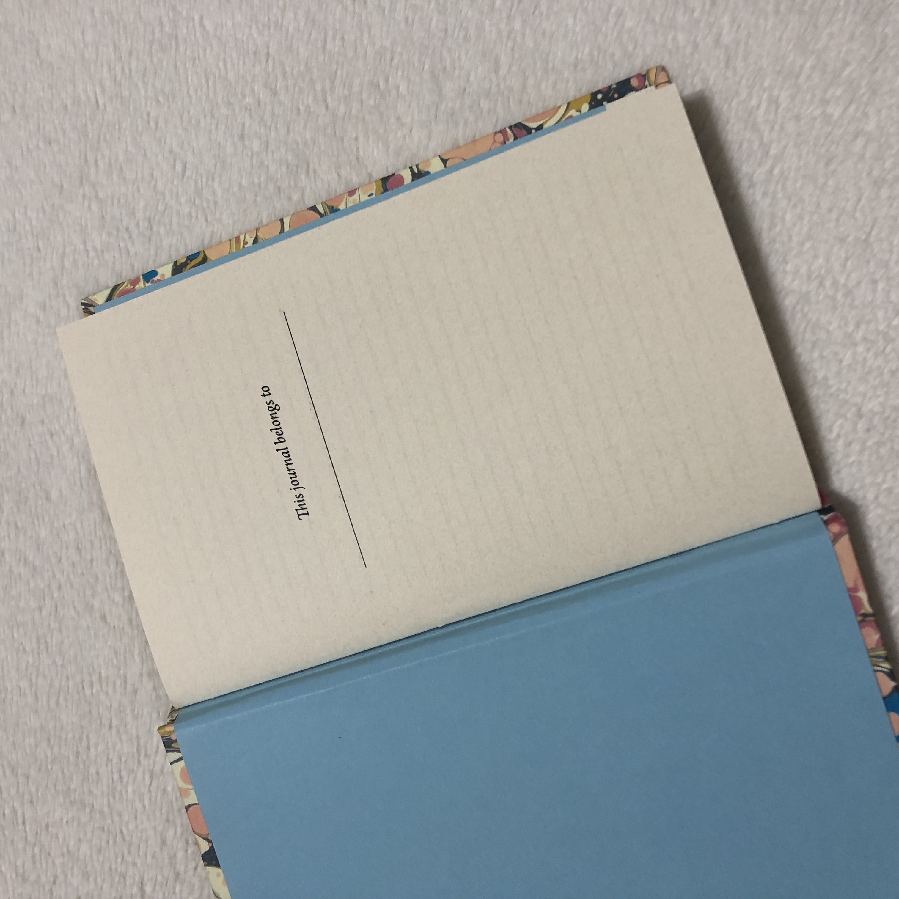 Longstitch Marbled Paper Journal - open