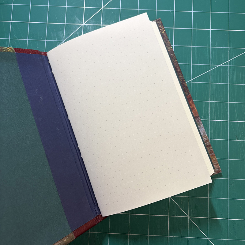 Longstitch Red Leather Horse Notebook - open