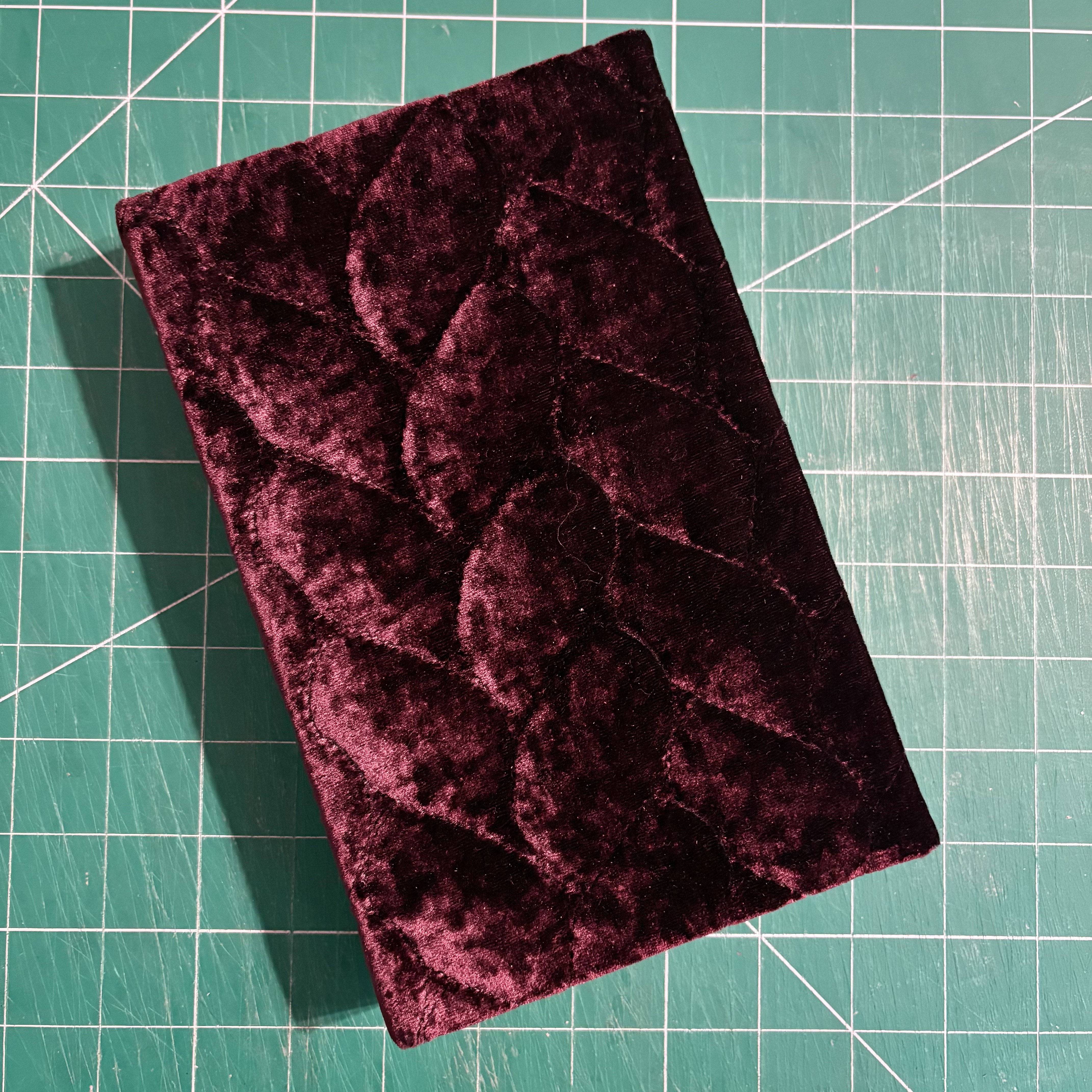 Cross-stitch Red Velour Owl Notebook