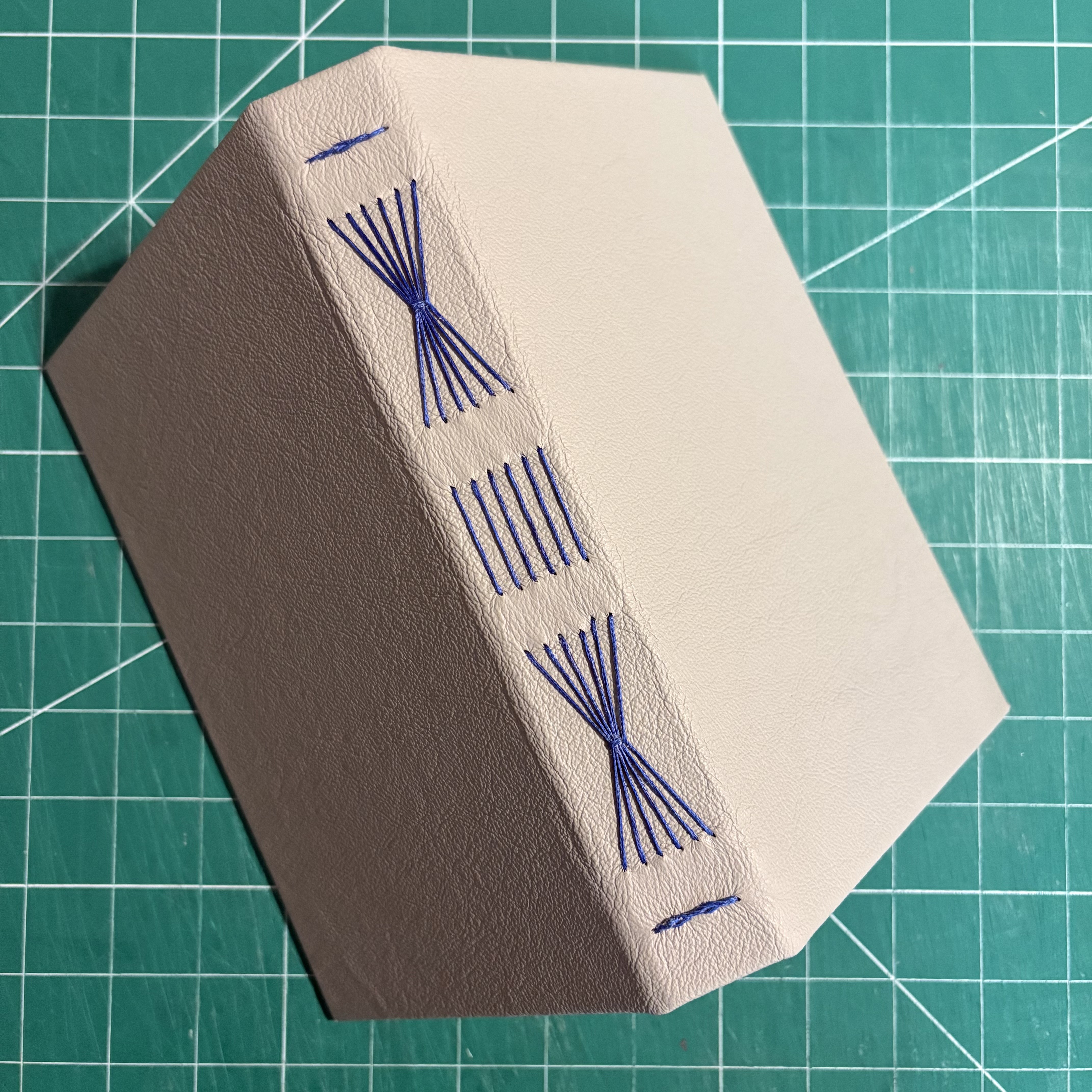 Longstitch Grey Leather Retriever Notebook - spine