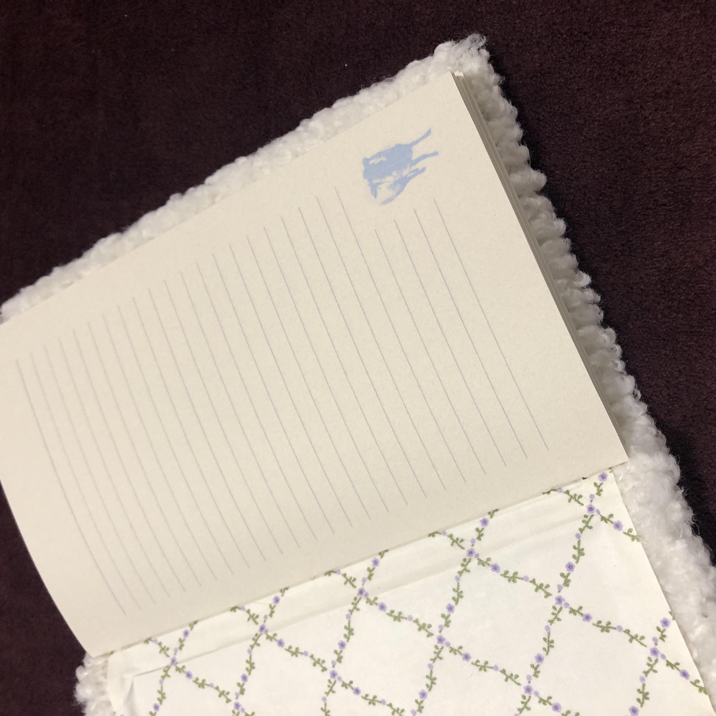 Longstitch Sheep Floral Notebook - open