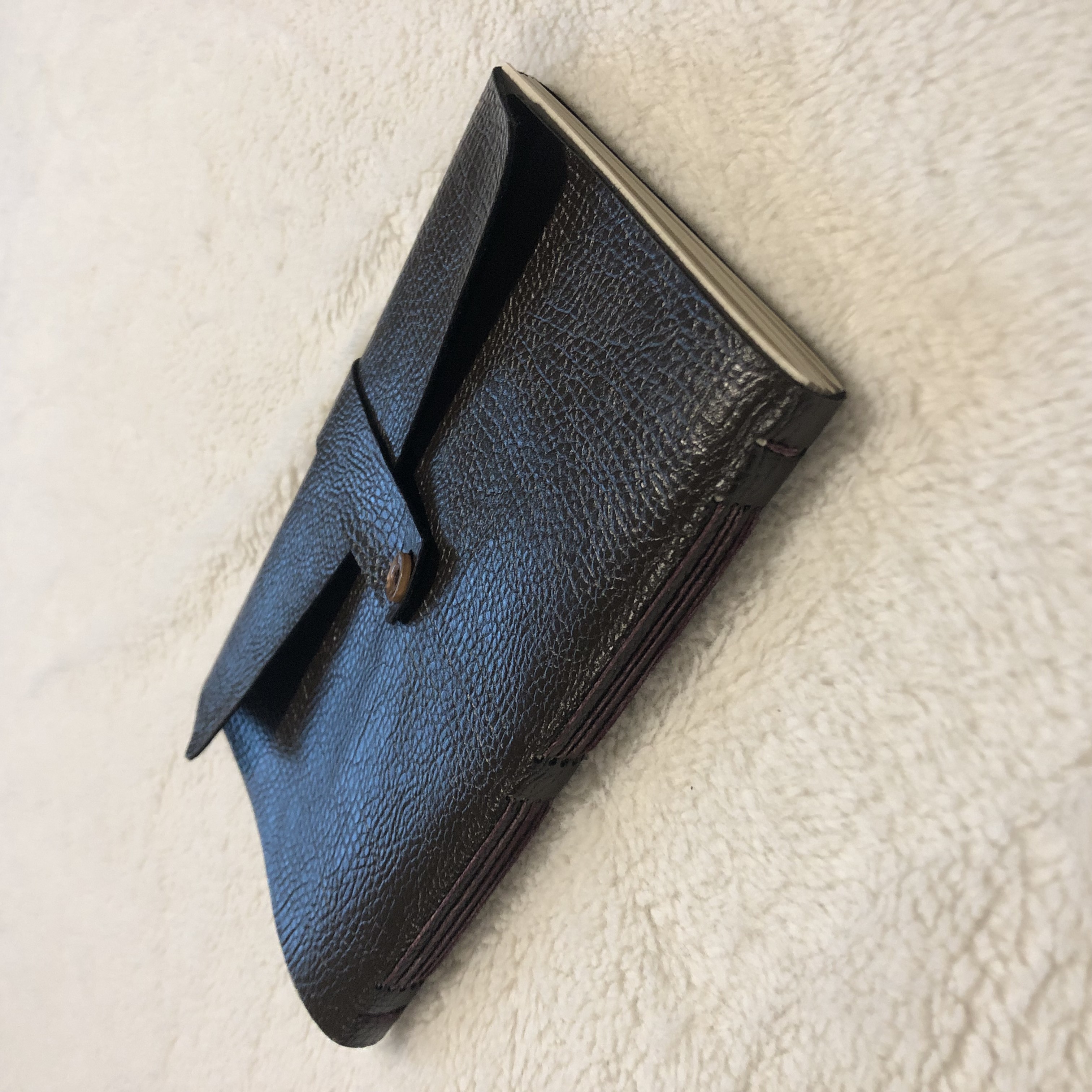 Longstitch Faux Leather Unicorn Crest Notebook - button