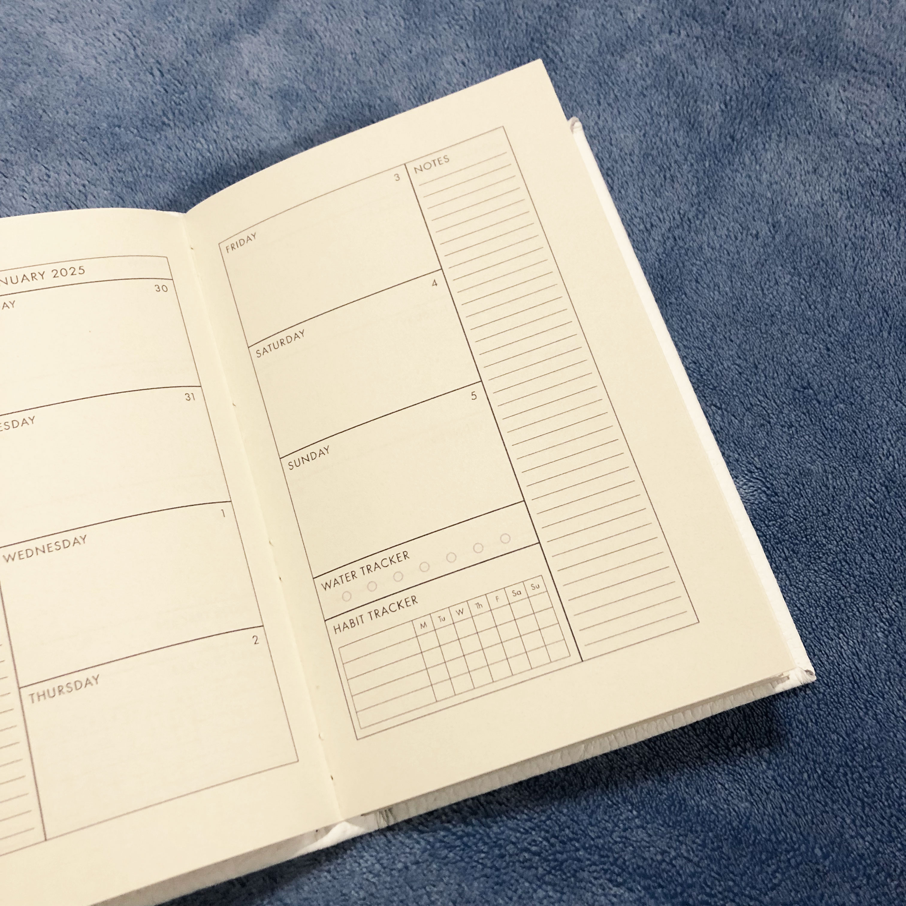 Longstitch White Leather 2025 Planner - open